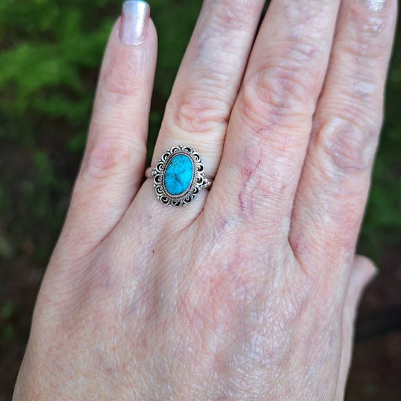 Sterling Silver Persian Turquoise Ring - Picture 6 of 7